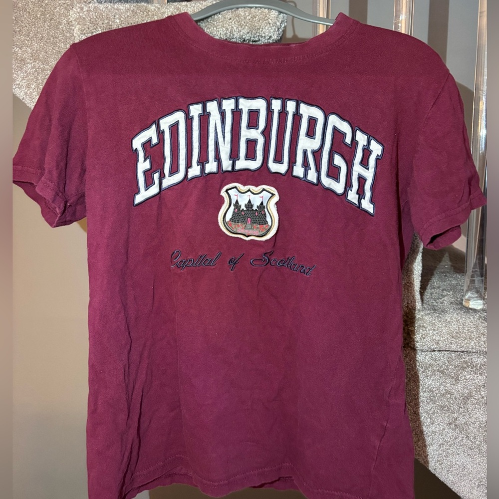 Edinburgh Maroon Short Sleeve Tee